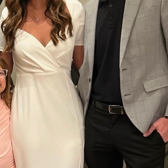 Lulu’s Eternal Elegance White Surplice Short Sleeve Maxi Dress - Picture 8 of 8